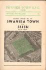Football Programme  - Swansea Town versus Essen