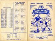 Football Programme  - Millwall versus Swansea...