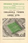Football Programme  - Swansea Town versus Leeds...