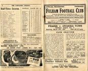 Football Programme  - Fulham versus Swansea Town