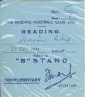 Ticket for Reading versus Swansea City, 1974