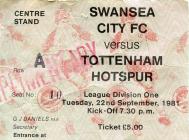 Ticket for Swansea City versus Tottenham Hotspur