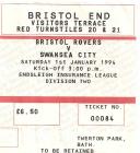 Ticket for Bistol Rovers versus Swansea City