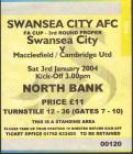 Tickets for Swansea City versus Macclesfield or...