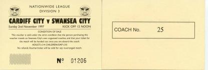 Bus Ticket for Cardiff City versus Swansea City...