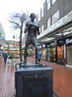 Johnny Owen's statue in St Tydfil Square...