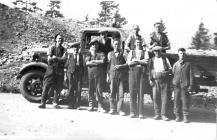 Workmen at quarry Bwlchgwyn