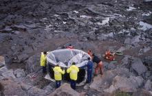 Tank for removal of oil at West Angle Bay,...