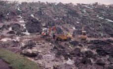 Oil spill clean up at Freshwater West beach,...