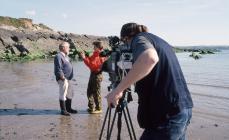 Dr Robin Crump - TV interview at West Angle Bay...