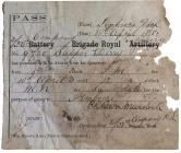 Military Absence Pass - 18 April 1881