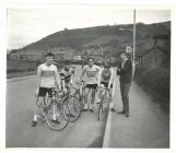 Ystwyth CC Team after the finish of a road race...