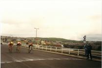 Cycle race finish in Aberystwyth