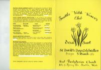 St. David's Day Program, Seattle, 1989