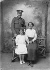 Welsh Regiment private with his wife and daughter