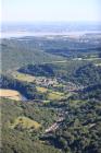 Tintern Abbey, in Wye Valley landscape, with...