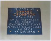 Edward Crompton, Dre-fach Velindre: memorial...