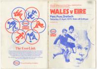 Programme for the "Wales v Eire"...