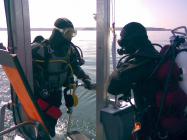 Divers aboard 'Blue Thunder' Buddy check