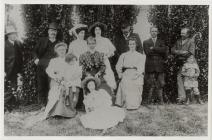 Posed group photograph, mixed ages.
