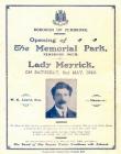 Opening of The Pembroke Dock Memorial Park 1925