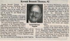 Kermit Bennett Thomas Obituaries July 2012