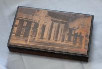 Printing block engraving of Temple of Peace and...