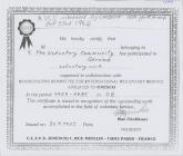 Certificate of outstanding work issued to...