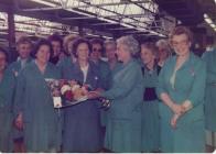 Woman retiring, Hoover factory.  Betty Probert...
