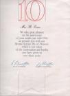 Photo: Beryl Evan's certificate for 10...