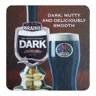 Brains Beer Mat - Brains Dark