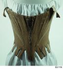 Brown twill-weave jean fabric corset