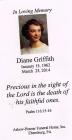 Diane Griffith Prayer Card - 2014