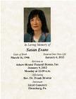 Susan Evans Prayer Card - 2012