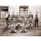 Soccer team outside Tredegar Arms.