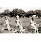 Three cyclists in the Rec.