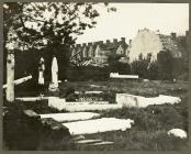 Overturned headstones following the 1913 tornado