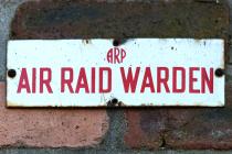 Air Raid Warden tin sign
