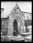 Boy outside Llangynwyd Church