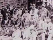 Group of men outside The North Wales Hospital,...