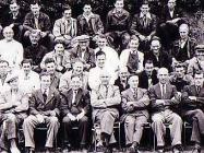 Group of men outside The North Wales Hospital,...