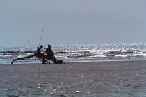 Shore fishing at Cefn Sidan