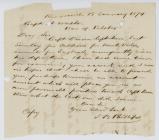 Letter to Captain A Walter from Thomas Benbow...