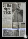 Newspaper article 'On the right track'...
