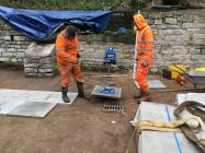 Work on floor of Cwm Ciddy Mill 2017 