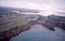 Aerial photograph of oil on a Pembrokeshire...