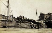 Damage after a Storm in Tenby Harbour c1910