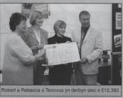 Cancer Charity Tenovus receive a cheque from...