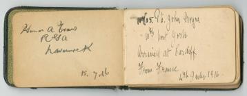 Double page of signatures from a small album of...