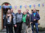 The Resz family wuth Hywel Jones outside the...